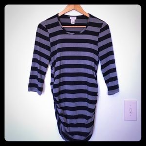 Navy and Grey ¾ Sleeve Maternity Tee