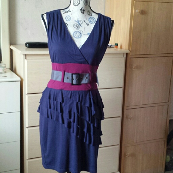 Twelve by Twelve Dresses & Skirts - Dark blue belted sleeveless dress Twelve by Twelve Dresses & Skirts - Dark blue belted sleeveless dress