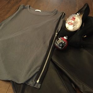 Gray zipper shirt