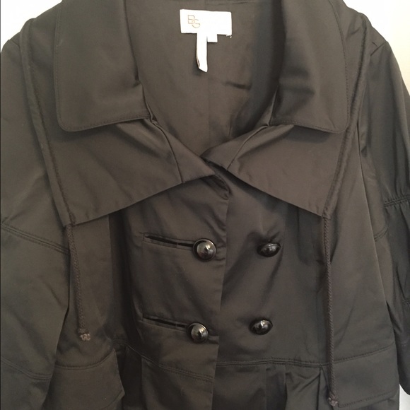 BCBG Black Dramatic Collar Jacket sz L - Picture 2 of 4