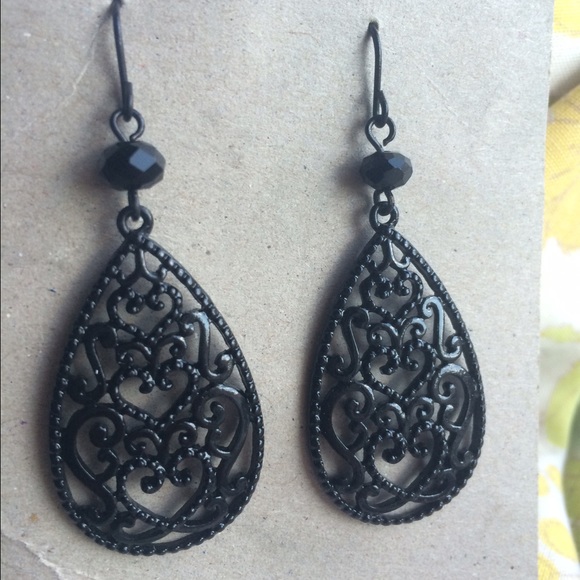 Black dangle earrings