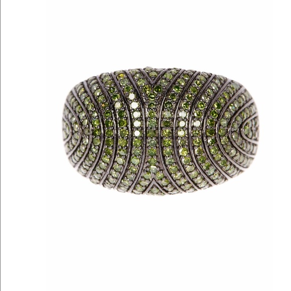 Savvy Cie Green Diamond ring- 1cttw