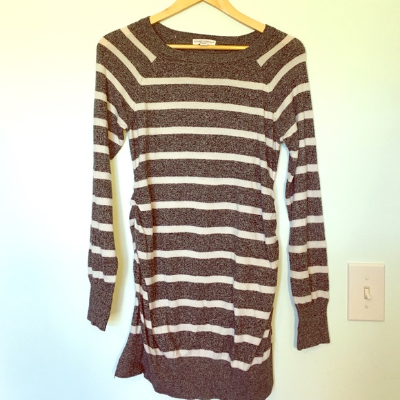 Heathered Grey and White Maternity Sweater Tunic