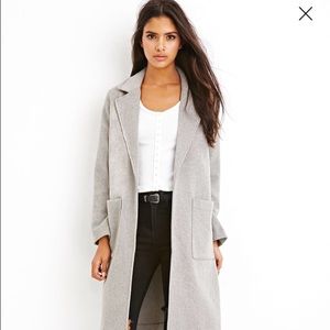 Grey Collared Longline Overcoat