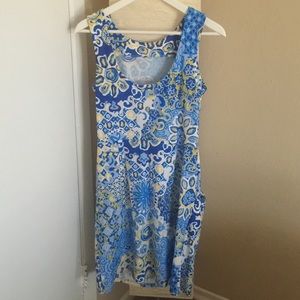 Jude Connally Sun Drenched Tile Blue Dress