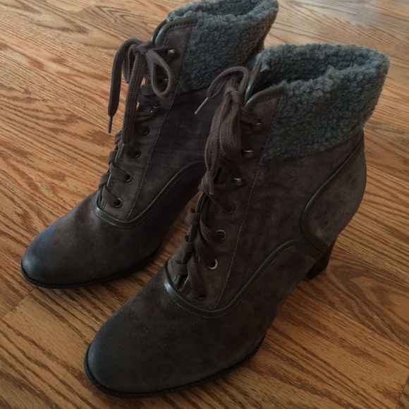 Franco Sarto Lace-up Suede Booties