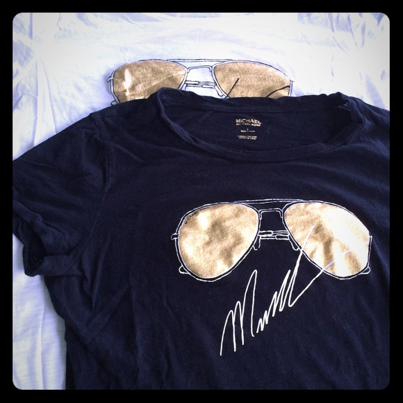 Michael Kors Aviator Foil Tee (black and white)