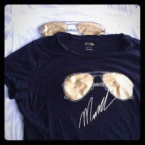 Michael Kors Aviator Foil Tee (black and white)