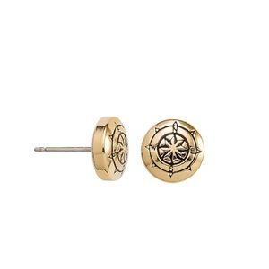 Alex and Ani Gold Compass Earrings
