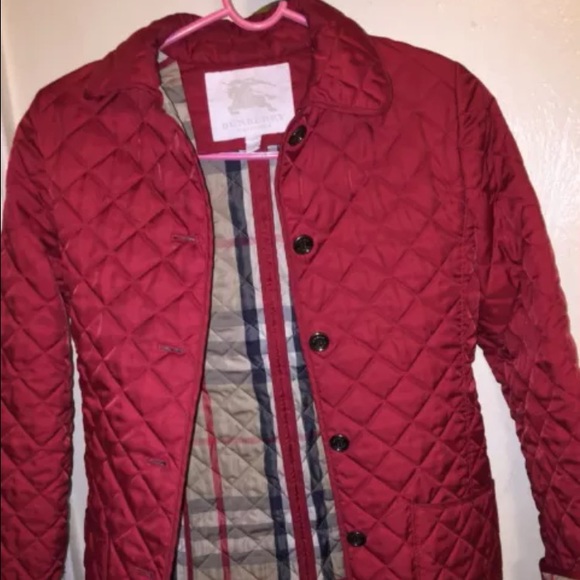 Burberry red quilted jacket