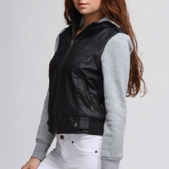 Black & Grey Hoodie Long Sleeve Jacket - Picture 4 of 4