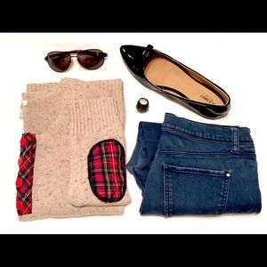 🎄 REDUCED | 3/4 Sleeve Plaid Elbow Patch Sweater