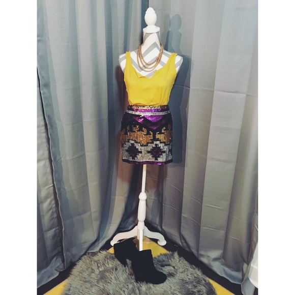 Dresses & Skirts - Sequin aztec skirt! SOLD😭