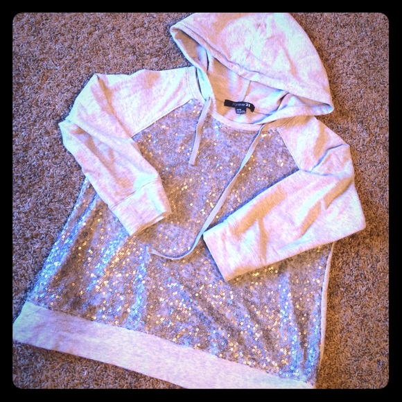 Silver Sequin Sweatshirt