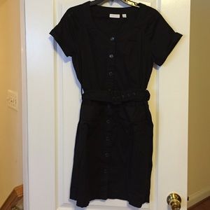 Black button up dress