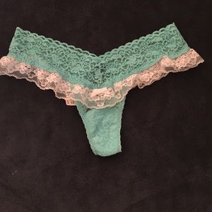 Blue and white lace pantie