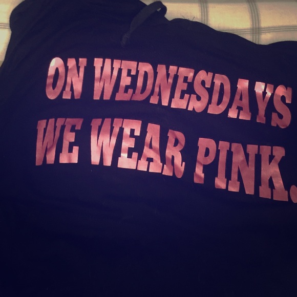 Mean girls logo long sleeve shirt w/a hood.