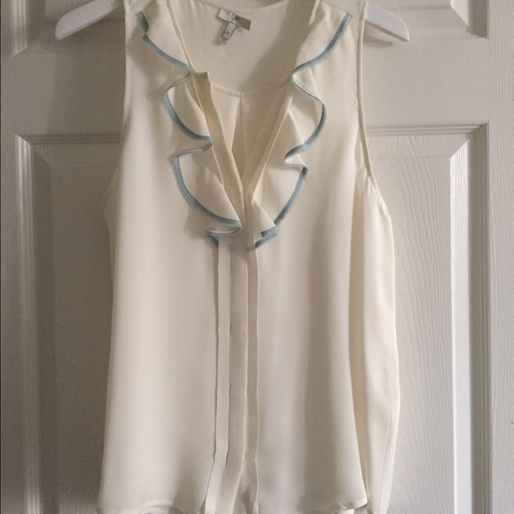 Joie Tops - Joie 100% Silk Ruffle Neck Sleeveless Top M