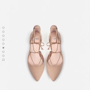 Zara Pointed Lace-Up Ballerinas 💖