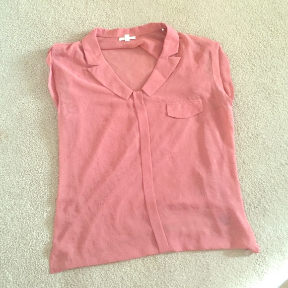 Sheer corral short sleeved blouse size XL