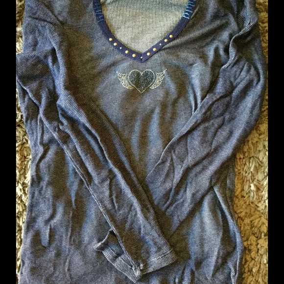SOLD IN BUNDLE Custom Blue Ruby Thermal Henley