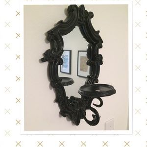 Two mirror damask type candle wall hangers