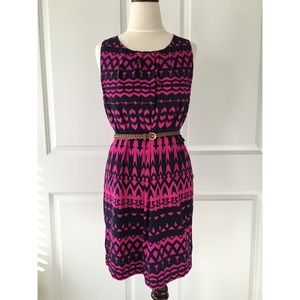 Sleeveless Tribal Shift Dress