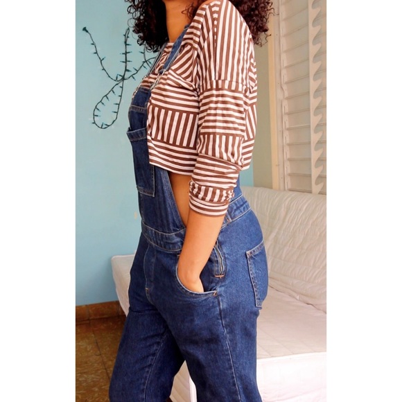 Topshop Blue Denim Overalls