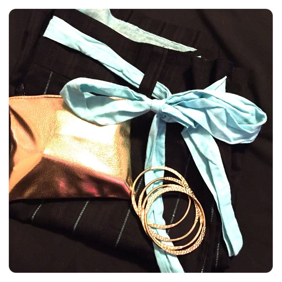 🎉SALE‼️Black & Teal Pinstripe Pencil Skirt