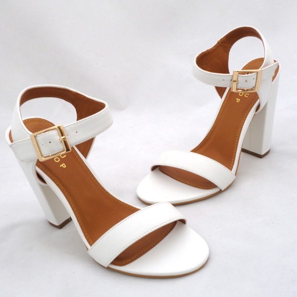 ShuShop White 4.5" Block Heel - Picture 2 of 4