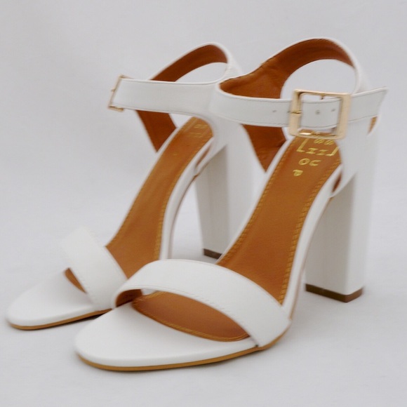 ShuShop White 4.5" Block Heel - Picture 3 of 4