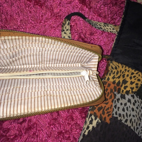 Multi colored Velcro snap satchel // cognac wallet - Picture 3 of 4