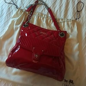 Authentic Red Patent Leather Coach Purse