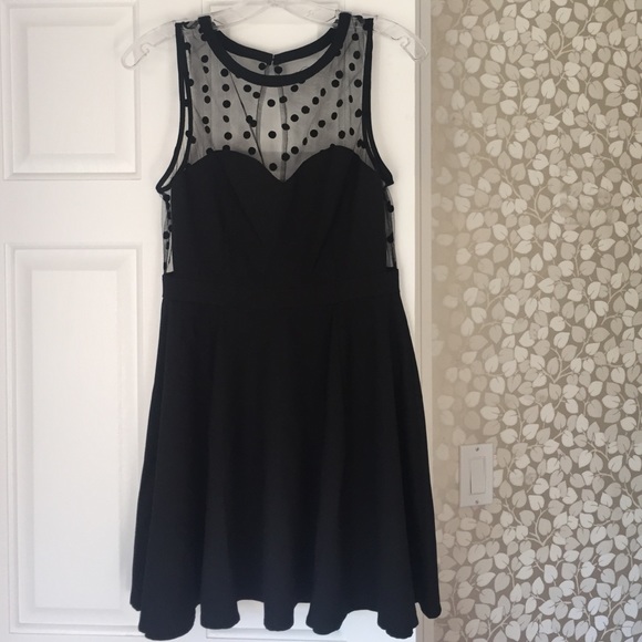 Black polka dot dress