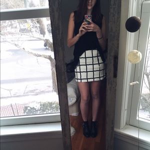 TOPSHOP short cotton/polyester straight mini skirt