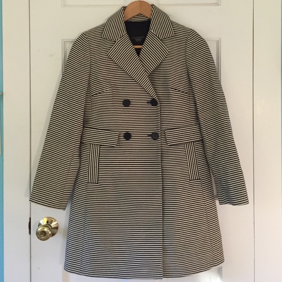 Talbots double breasted stripe coat