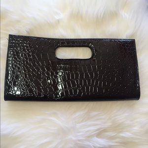 Black Crocodile Clutch