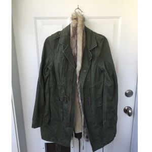 Free people parka with fur vest lining