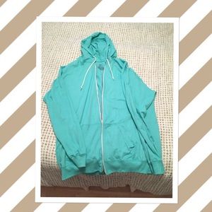Bright teal zip up hoodie!!