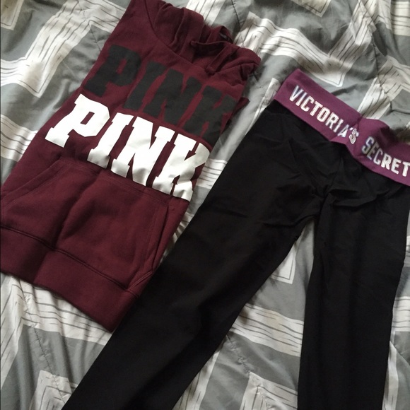 Victoria secret hoodie and yoga pants😊😊