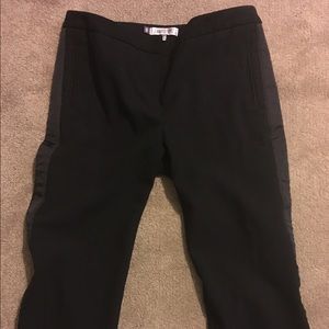 Jennifer Lopez Black tuxedo stripe slacks