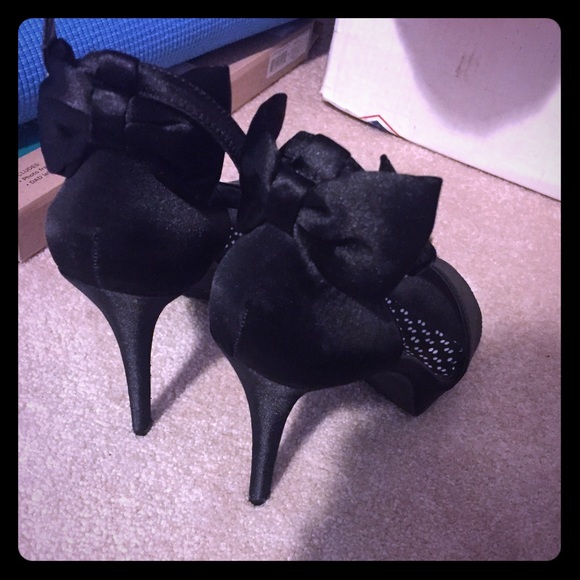 Black high heeled stilettos