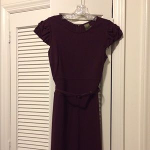 Plum dress with belt