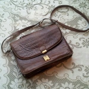 Distressed Leather Accordian Crossbody