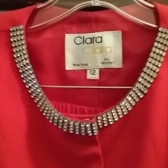 2 piece Rhinestone Red Paints Suits - Picture 2 of 4