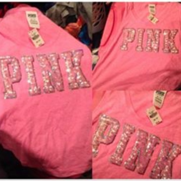 Vs pink bling tank
