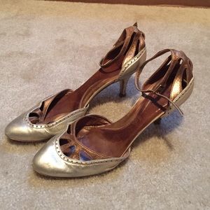 Zara gold and bronze sandle /shoes
