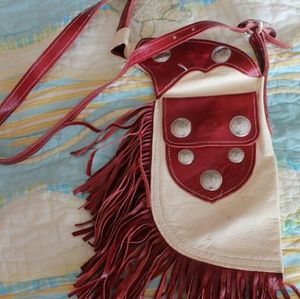 Unique Western Leather Bag with Silver Accents