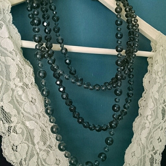 Grey faceted 4 strand necklace