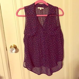 Double Breasted Navy Blue Blouse with Red Stars